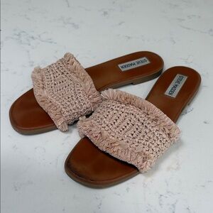Steve Madden Raffia Slide Sandals - 8